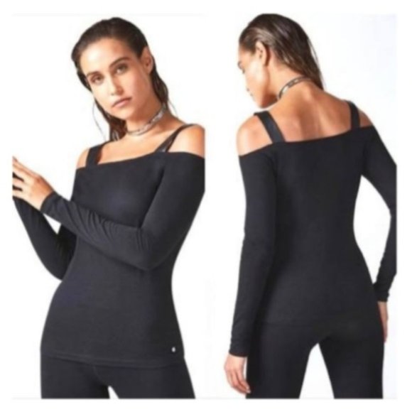 COPY - Fabletics Black Khole Cold Shoulder Activewear Size XL - Picture 1 of 4